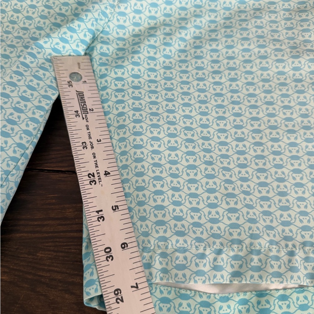 Peter Millar Light Blue Patterned Athletic Shorts - image 6